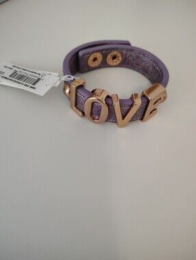 🆕Lavender Leather LOVE Bracelet with Rose Gold Accents